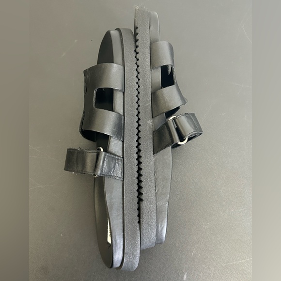 STEVE MADDEN Size 9 Black Leather Mayven Slide Sandals SLIP ON - Picture 4 of 9